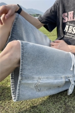 美式高街工装牛仔短裤A451特P35控55，男装牛仔裤，电商A309