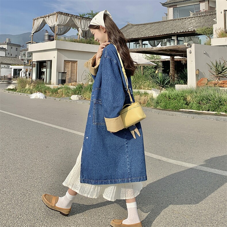 已现货！25春【新款】韩版休闲牛仔风衣809-P165-K228,女装风衣,2C305