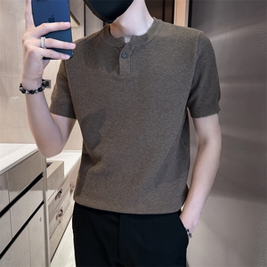 针织短袖V领Polo薄款波罗纹77090-P55图片
