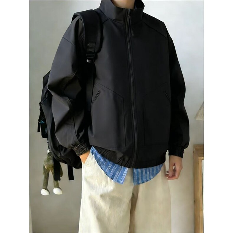 硬汉风户外夹克男立领纯色上衣冲锋衣外套DSA157B-JK7822-P50,男装夹克,电商A157B