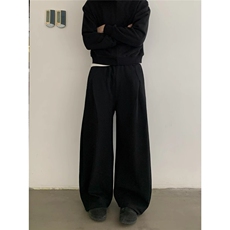 美式高街弯刀休闲裤子男秋季潮牌宽松加厚运动卫裤重磅垂感直筒裤，男装休闲裤，星座506A