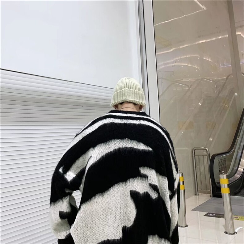 美式复古毛衣男女潮牌嘻哈宽松扎染休闲秋冬线衣针织衫M5022-P45,男装针织衫/毛衣,星座1008-2