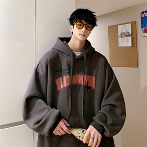 抖音供货、复合360克现货字母印花连帽卫衣宽松 D223A-WY2210-P50图片