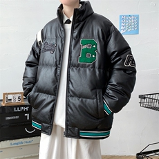 冬季毛巾绣PU皮棉衣立领外套加绒加厚棉服男士8115-P140控价188，男装棉衣，电商A441-1