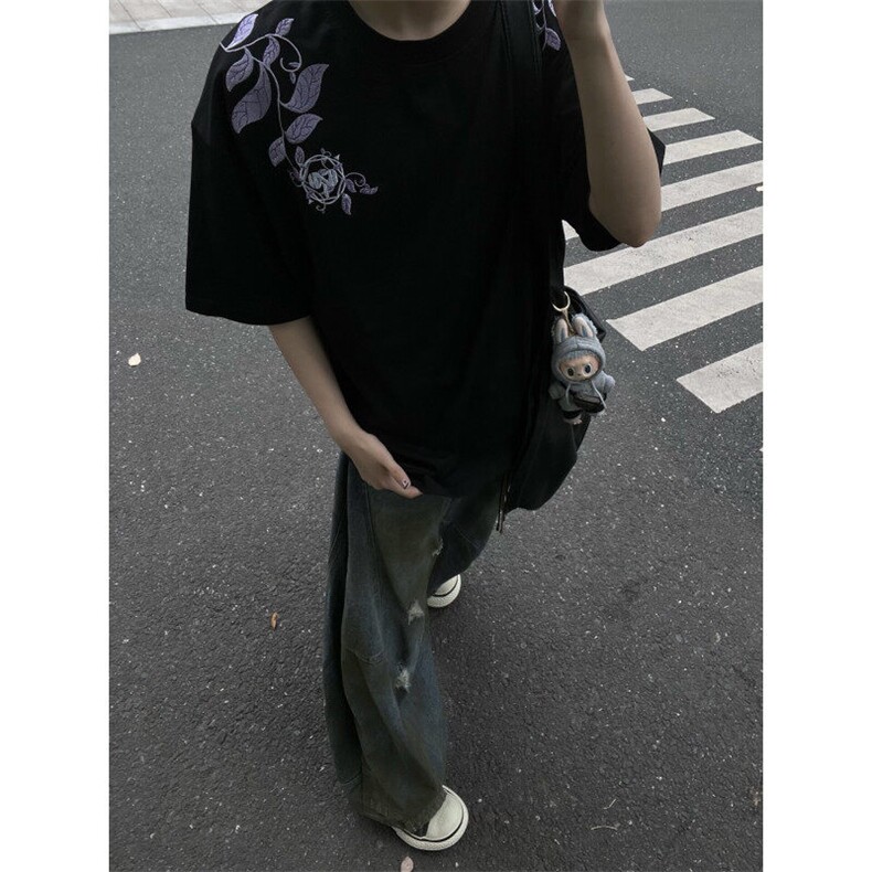 【有货】BK928CC-特P32花卉藤蔓刺绣短袖T恤男女,男装T恤,星座1007（原301D）