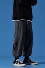2021新款蓝墙灯芯绒灰色宽松休闲运动裤A061-K1859-P45控价65，男装休闲裤，电商A061