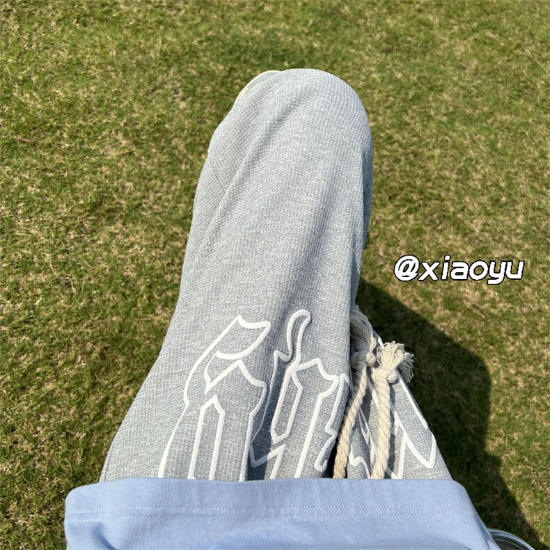 XZ616秋季宽松百搭华夫格发泡麻绳休闲裤TY382P50控65,男装休闲裤,星座512A（原616）