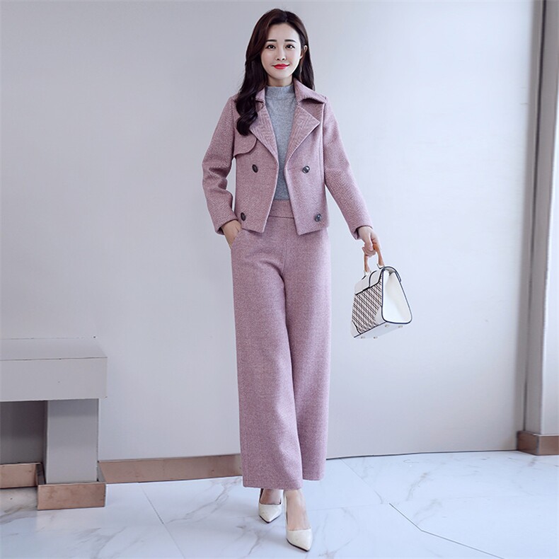 阔腿裤潮流拼接气质时尚休闲纯色套装/套裙2021年春季,女装套装/套裙,贵人树