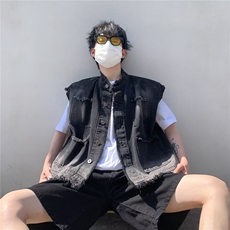 F472P45秋装马甲牛仔外套时尚潮流男装个性休闲欧美，男装背心/马甲，星座512-6