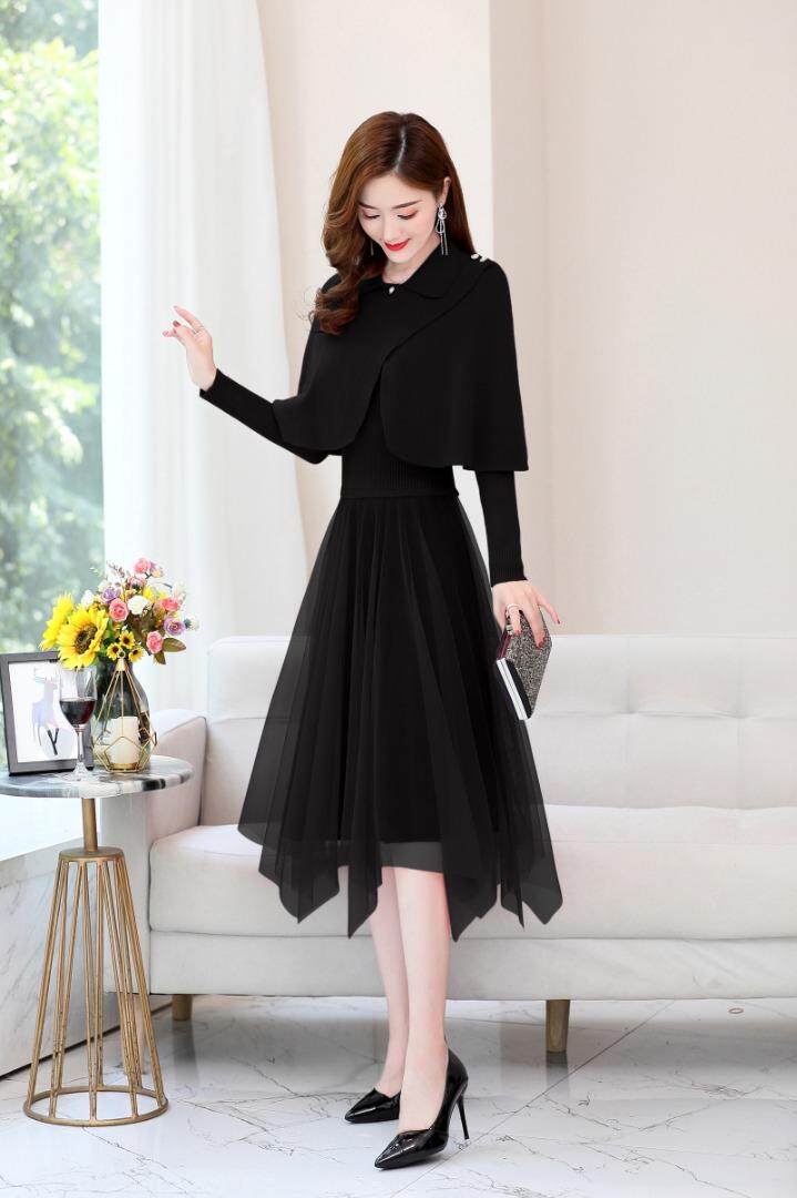 现货，秋季新款针织连衣裙，女装连衣裙，金典明美