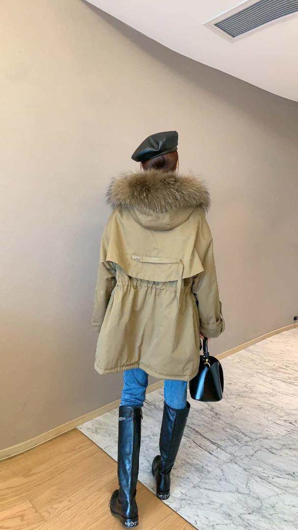 冬季新款貉子毛大毛领派克服，女装，西子玛雅