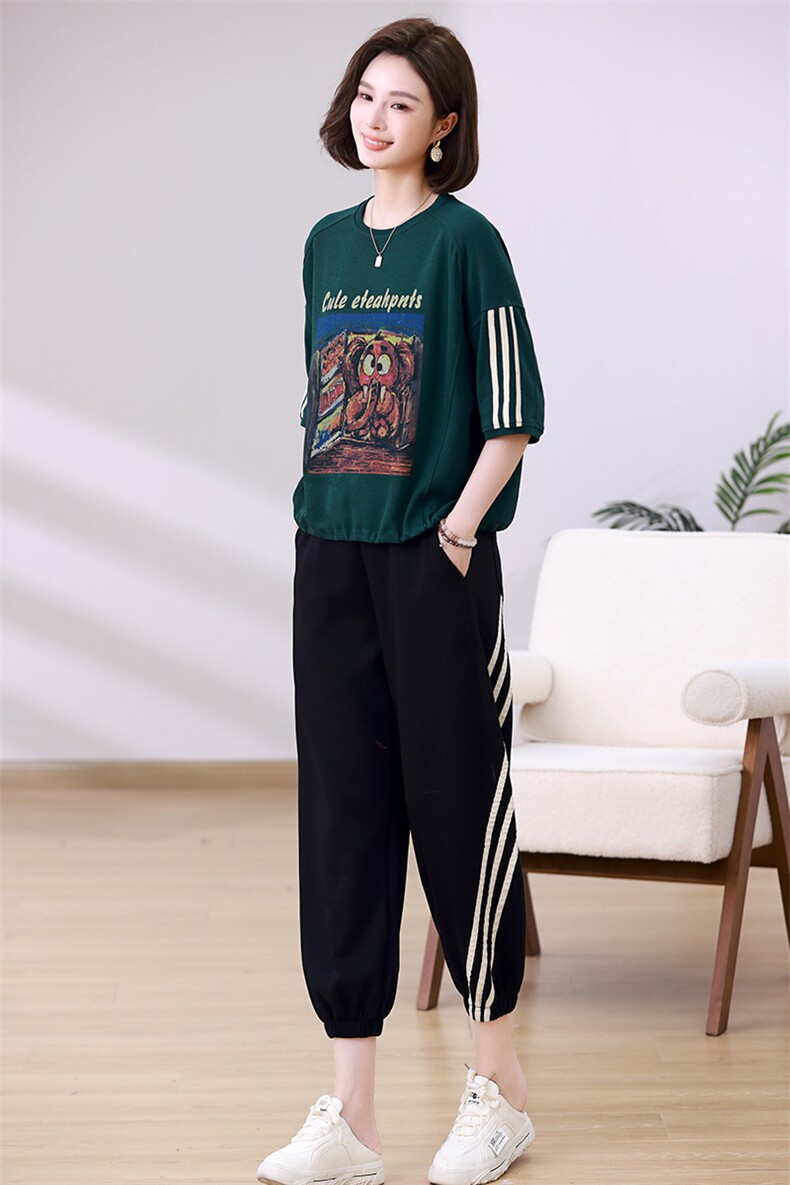 时尚休闲女装套装宽松显瘦运动风两件套舒适百搭潮流款,女装套装/套裙,叶笙衣