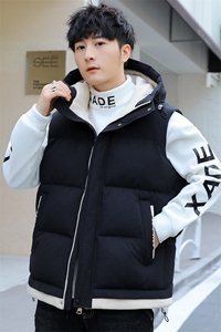 2024新款冬季棉衣潮牌连帽羽绒棉服加厚马甲男外套 A436-871-P85图片