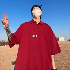 支持得物品质配合二开珠地网眼透气宽松短袖T恤翻领POLO衫PL109，男装T恤，电商A486
