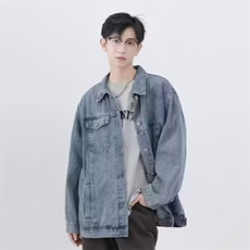 新款牛仔衣夹克男士美式潮牌工装复古外套男生宽松型HS8159/P60，男装工装外套，星座506