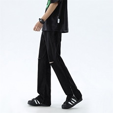 B221美式ins高街暗黑修身拉链破洞弹力牛仔裤LK24181-P60控78，男装牛仔裤，电商B221