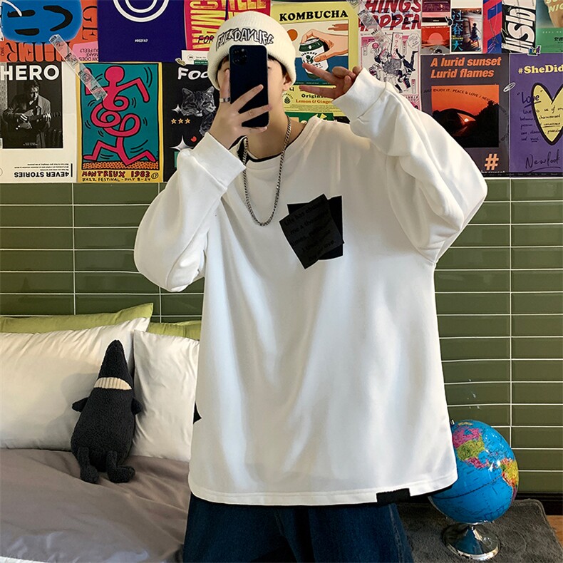 7XL-M现货港风卫衣男2023春季新款慵懒风胖子长袖加肥加大码控68,男装卫衣,钱塘717(原712)
