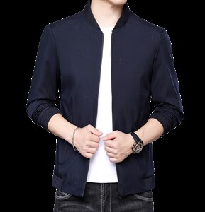 中年男印花立领夹克男2023春季新款时尚休闲上衣爸爸装外套,男装夹克,电商B212（原钱塘6029）