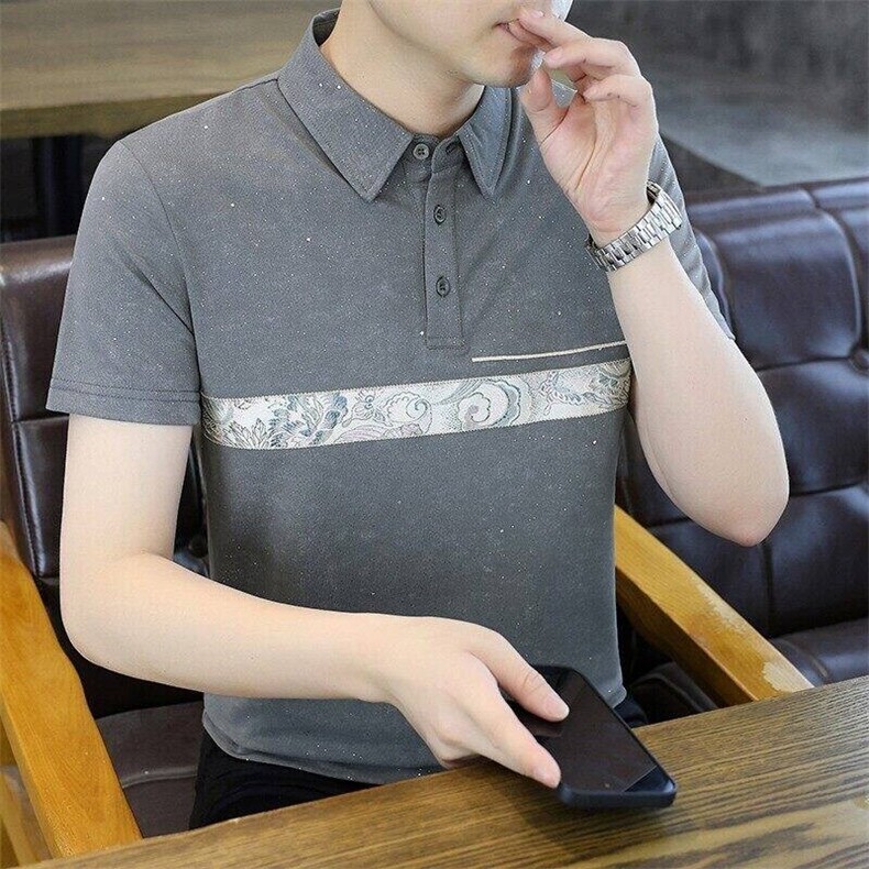 25088-P40夏时尚休闲T恤短袖POLO衫男商务休闲翻领打底衫,男装Polo衫,电商D310B-1