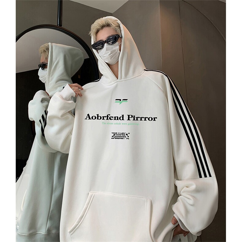 抖音得物供货提供视频秋冬重磅美式宽松织带连帽卫衣04231,男装卫衣,电商A486