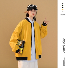 情侣潮大码宽松休闲多色光板夹克棒球服外套潮J7204P30【特价】，男装夹克，电商A007