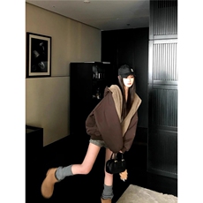 豆子同款重磅双面穿仿水貂毛皮草外套女情侣座山雕棉服夹克，男装夹克，星座506A