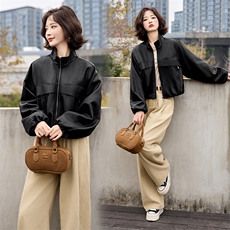 【大BAO款主推引流款】2025年春秋季新款小个子端海宁皮夹克女，女装皮衣，跑量工厂店