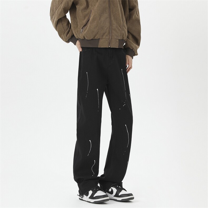 高街美式复古漆点泼墨牛仔裤嘻哈痞帅310A-4-NZ03JG,男装牛仔裤,星座310A-4