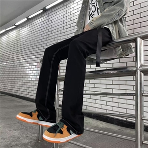 高街牛仔裤男韩版潮流痞帅修身2024冬季新款ins直筒裤RK1200-P51图片