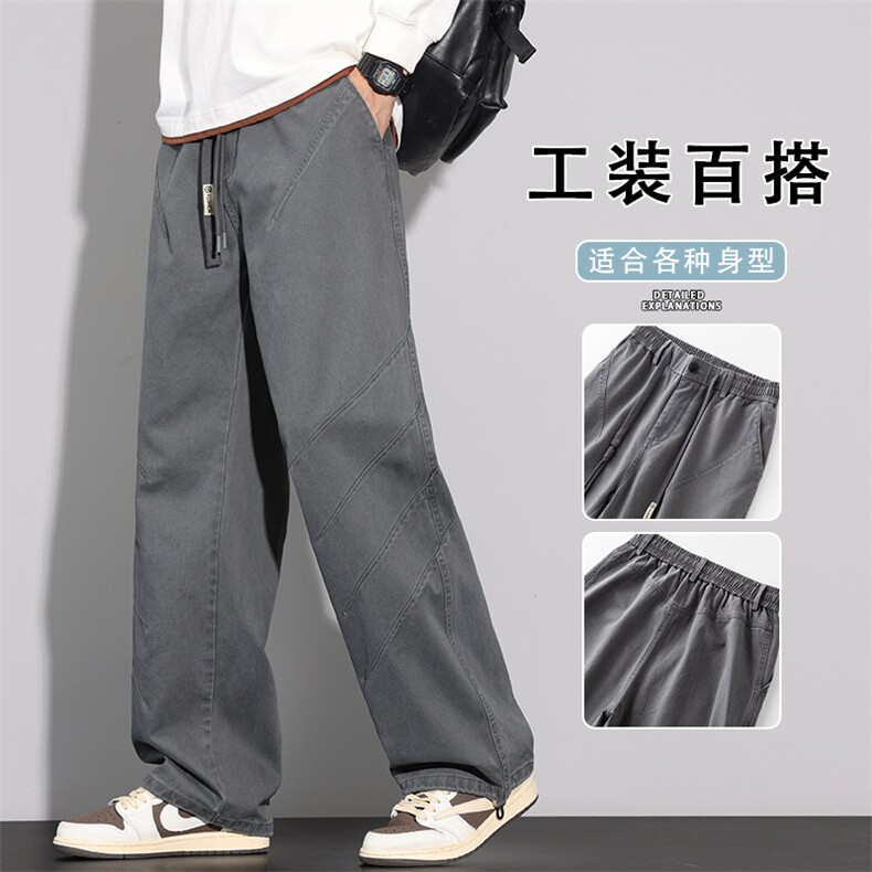 2025秋季新款工装裤子男款美式潮牌百搭直筒阔腿休闲裤K6651-P60,男装工装外套,星座610（原A335）