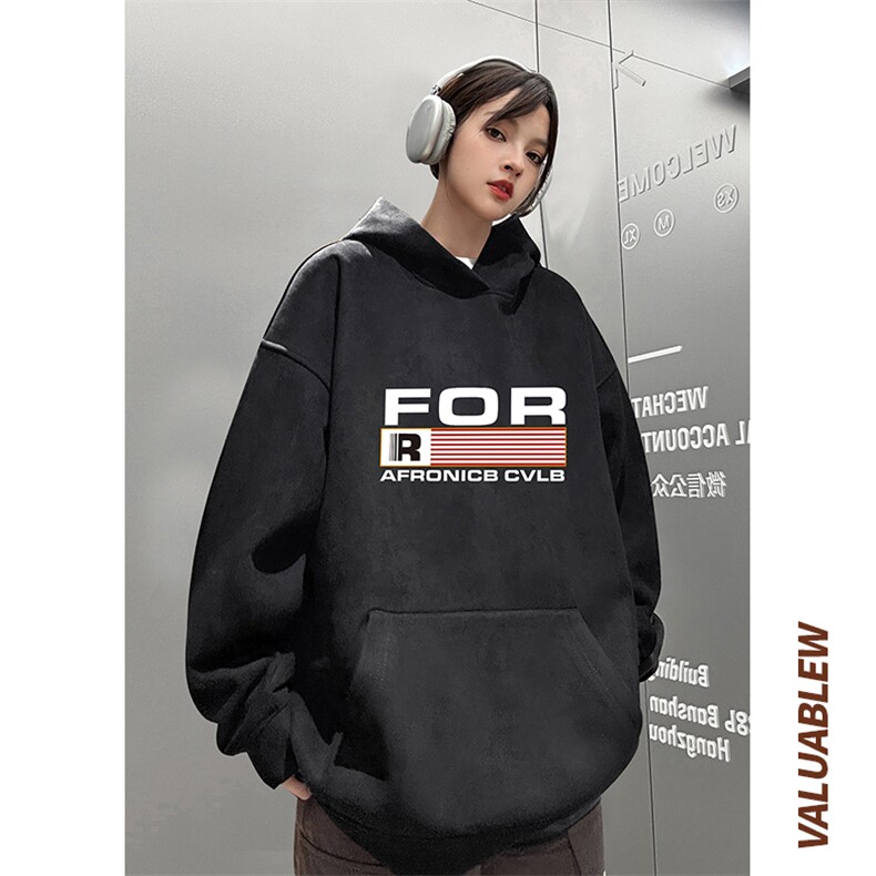 ！麂皮绒连帽卫衣直播品质重磅400克FOR印花JL7124-P45控78,男装卫衣,星座508（原C305）