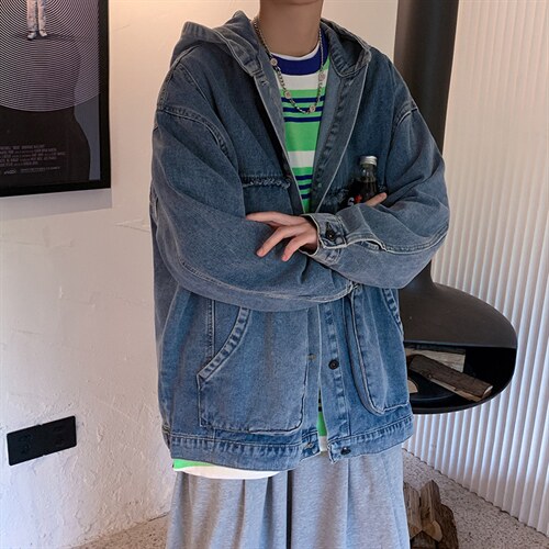 连帽牛仔外套男韩版痞帅chic夹克港风潮流百搭潮上衣服JK077-P65,男装夹克,星座1008-2