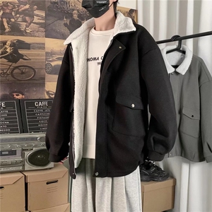 冬季羊羔绒棉服男学生百搭宽松加厚棉衣外套潮流棉袄 W2044-P73图片