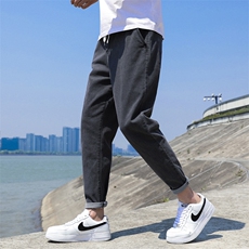 夏季九分牛仔裤男士夏天韩版潮流宽松直筒薄款休闲长裤子K18-P55，男装牛仔裤，电商A318