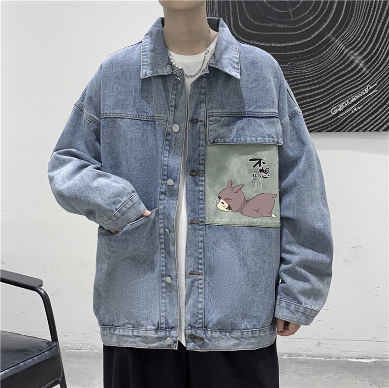 jk673-p75-限价98现货破洞港风大码肥仔牛仔外套ins宽松夹克,男装工装外套,星座116