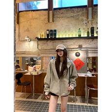 网图条纹连帽拉链外套男2026新款设计感宽松美式开衫卫衣特P68，女装短外套，电商C306-1