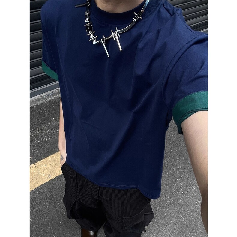 网图+boyx正肩假两件纯棉短袖T恤W1253/特P28,男装T恤,电商B350