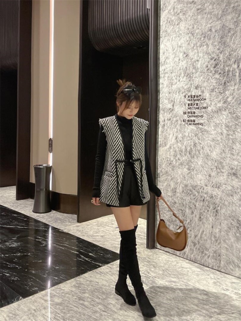 2022秋装马甲小香风蝴蝶扣百搭补单款，女装马甲，泰靡(1F)