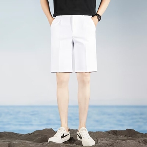 短裤男装夏季新款宽松直筒裤港风文艺五分裤休闲中裤商务休闲裤图片