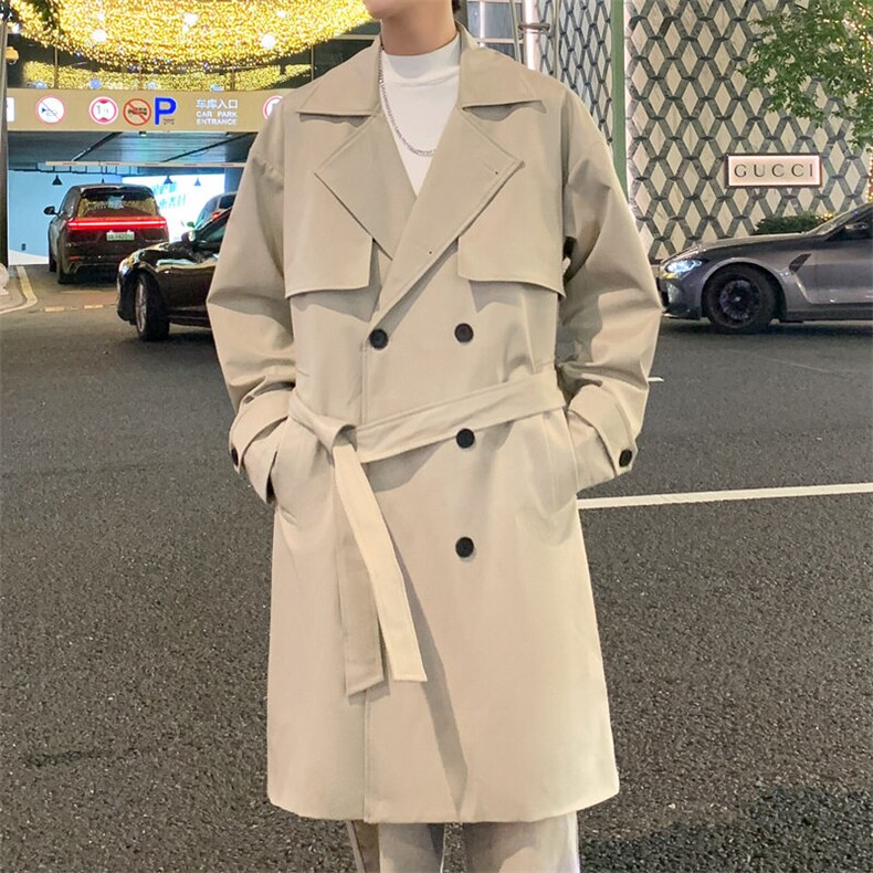 2025秋季新款双排扣风衣男长款上衣外套DSA157B-J2525-P108现货,男装风衣,电商A157B