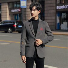 秋冬西装领男毛呢外套社会小伙店主风毛呢夹克青春N7601-P120，男装毛呢大衣，星座1206（原A206）