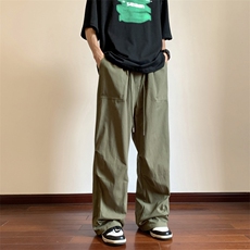 工装直筒裤阿美咔叽日系复古宽松阔腿老爹情侣休闲裤子男MH39-P42，男装休闲裤，星座1008
