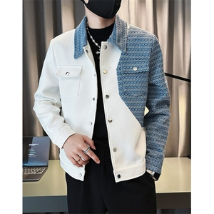 春季拼接撞色夹克男高级感休闲发型师男装外套潮牌春秋衣服 JA206,男装夹克,星座1116A（原606A-3）