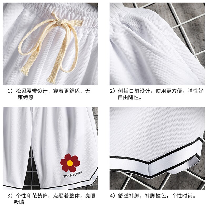 LQ64257-P19篮球夜跑运动短裤男大码宽松冰丝五分裤大裤衩网格,男装休闲裤,电商A040A