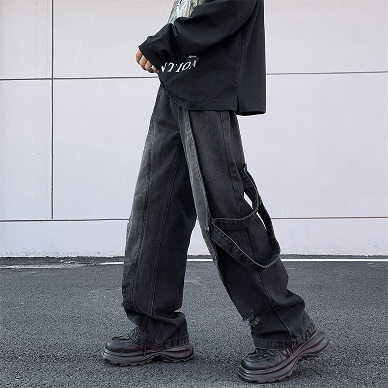 美式高街牛仔裤男女潮牌个性显高休闲裤G6139/P58,男装牛仔裤,电商D202-1
