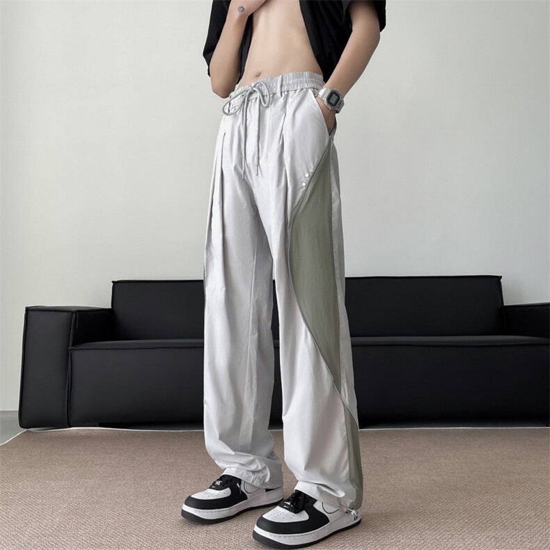 2024夏季新款日系ins百搭工装裤撞色拼接休闲裤男现货K7705-P42,男装休闲裤,星座512-3