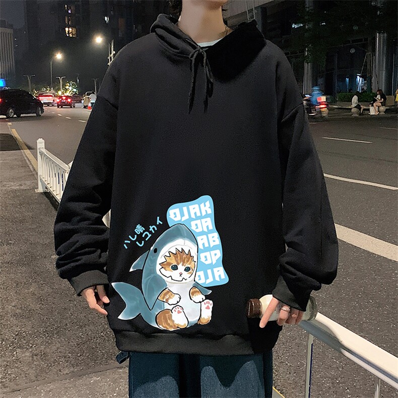 WY2217-P35纯棉连帽卫衣男大码运动帽衫宽松薄外套男,男装卫衣,电商A040