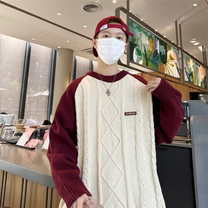 美式圆领毛衣男慵懒风休闲针织衫M320P46,男装针织衫/毛衣,星座1116-2