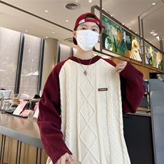 美式圆领毛衣男慵懒风休闲针织衫M320P46，男装针织衫/毛衣，星座1116-2