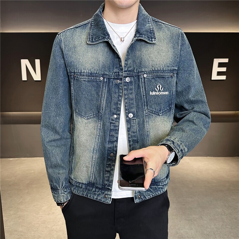 牛仔外套男水洗高级感衣服秋季修身牛仔夹克C317-J6518-P125,男装夹克,电商C317